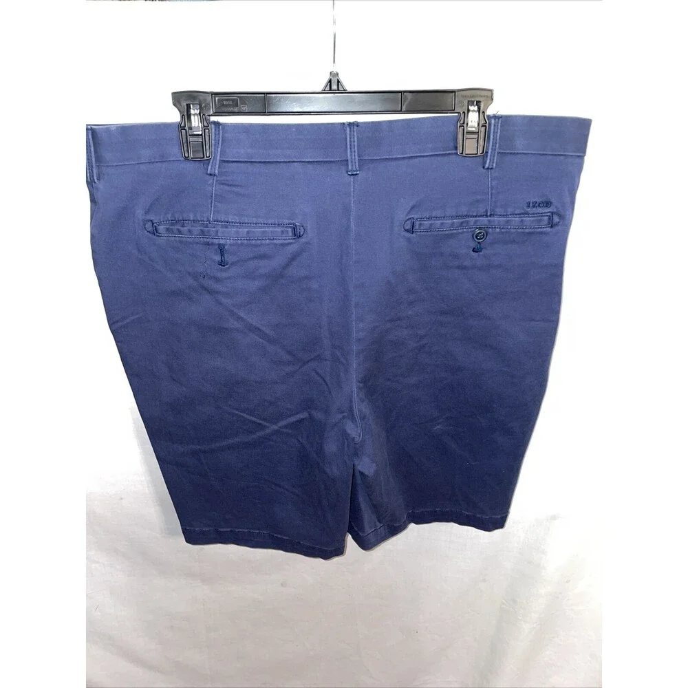 Izod Saltwater Casual Shorts Mens Size 38 Waist Blue Inseam 10 Rise 12 Zip Fly